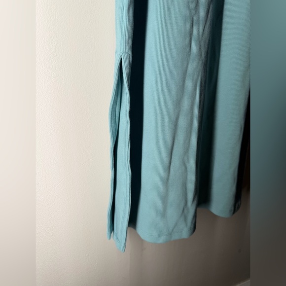 NEW Old Navy Fitted Rib Knit Midi Cami Dress Geyser Blue S Bodycon Minimalist - Picture 8 of 10